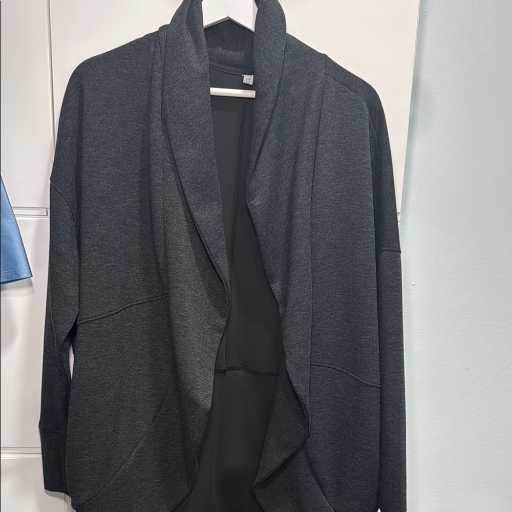 Black Blazer with Shawl Collar and Relaxed Fit